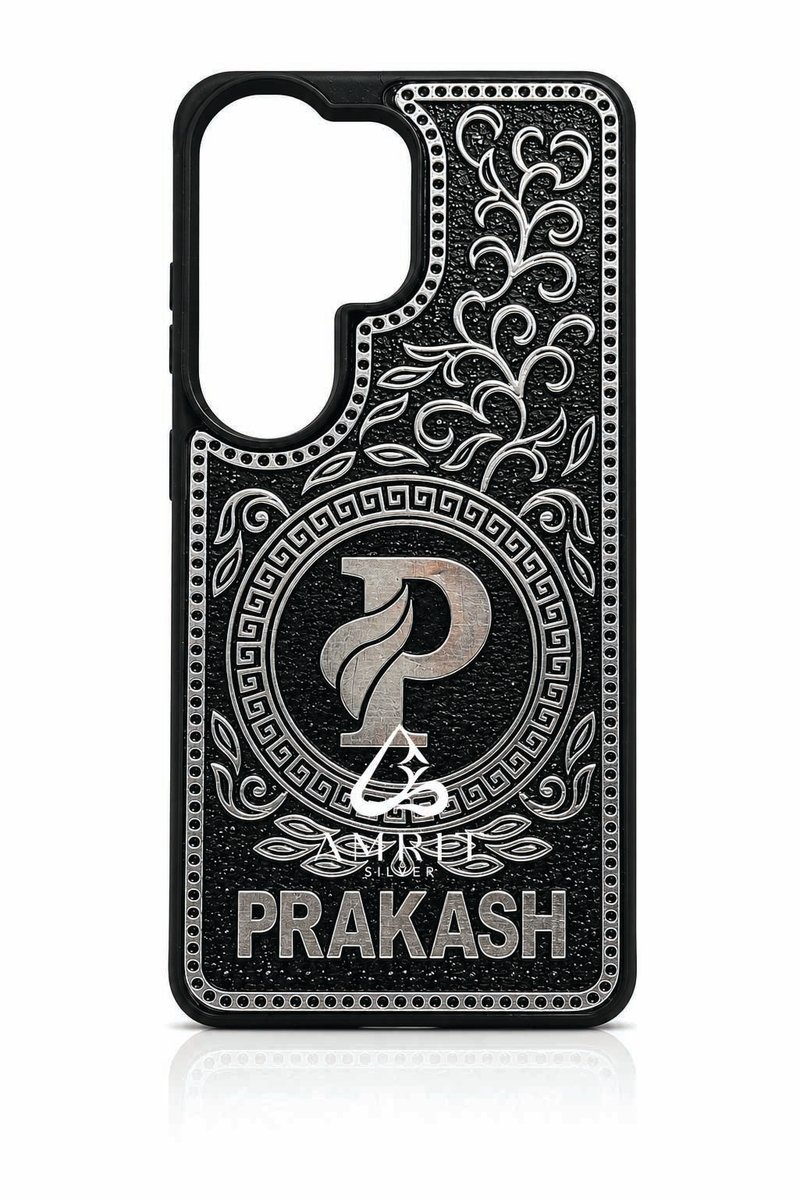 P — silver phone cover for iPhone 16 Pro Max