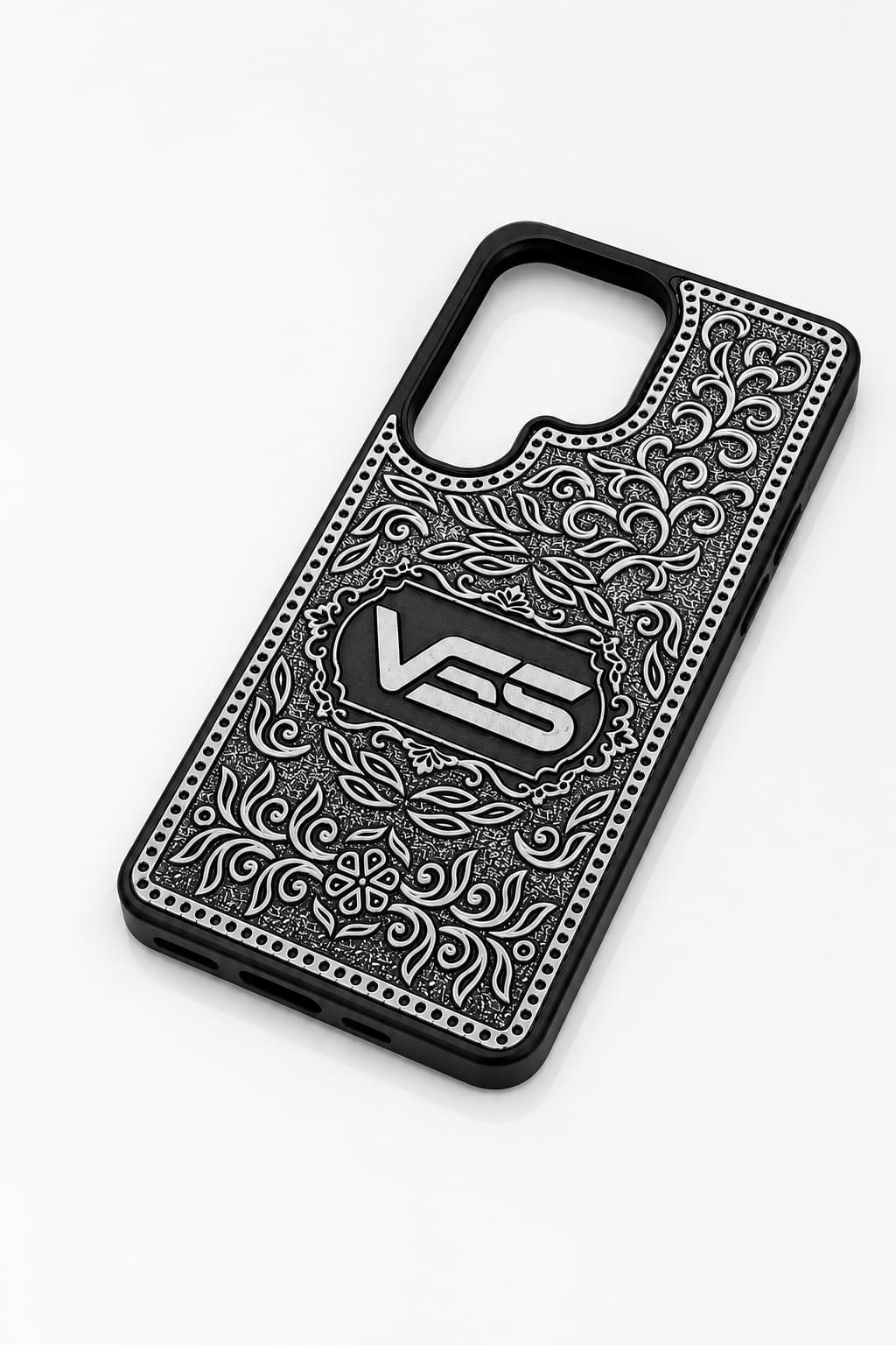 VS Monogram — silver phone cover for iPhone 16 Pro Max